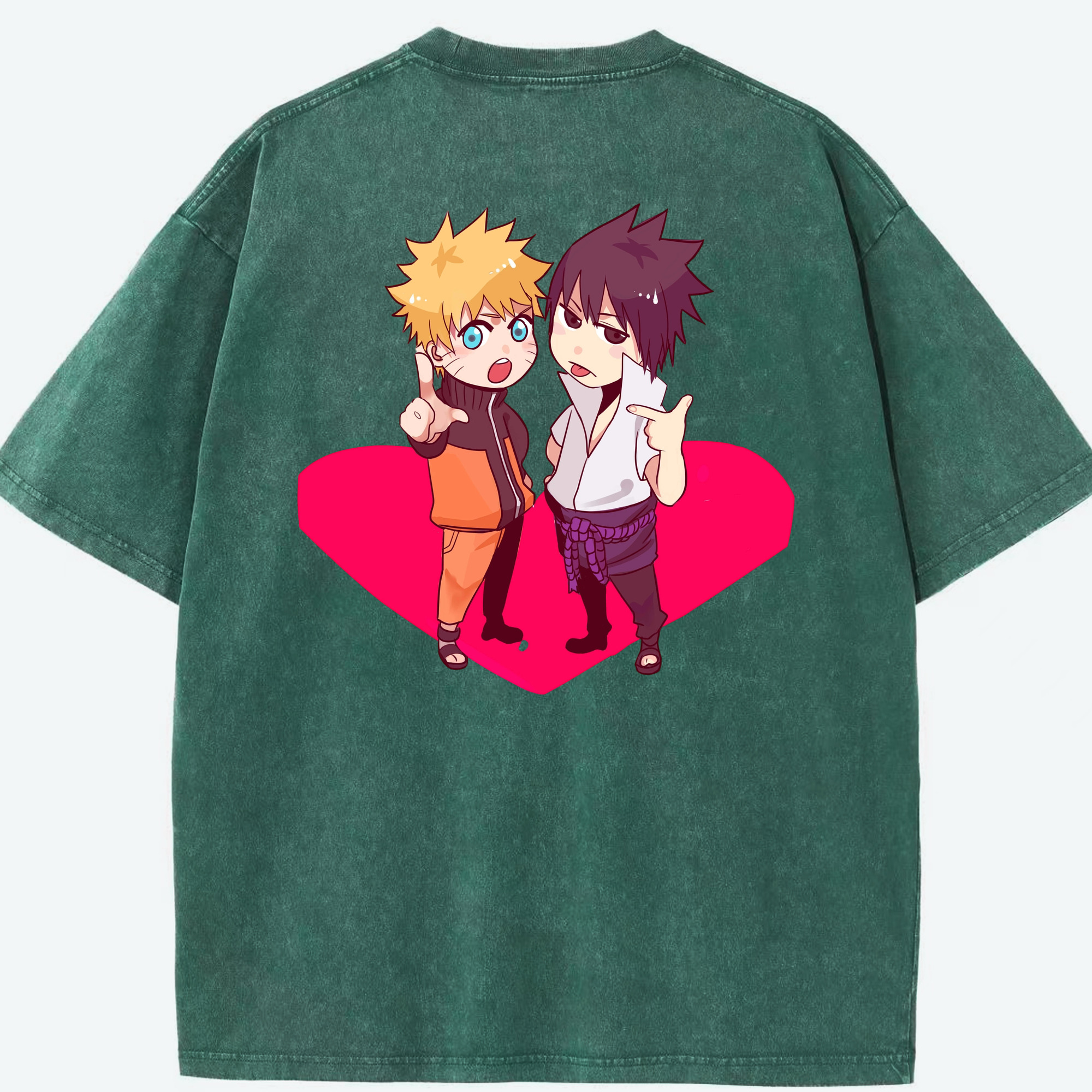 （画像用） NARUTO -ナルト- うずまき ナルト Uzumaki Naruto 綿100% ヴィンテージ風 半袖Tシャツ（背面プリント）